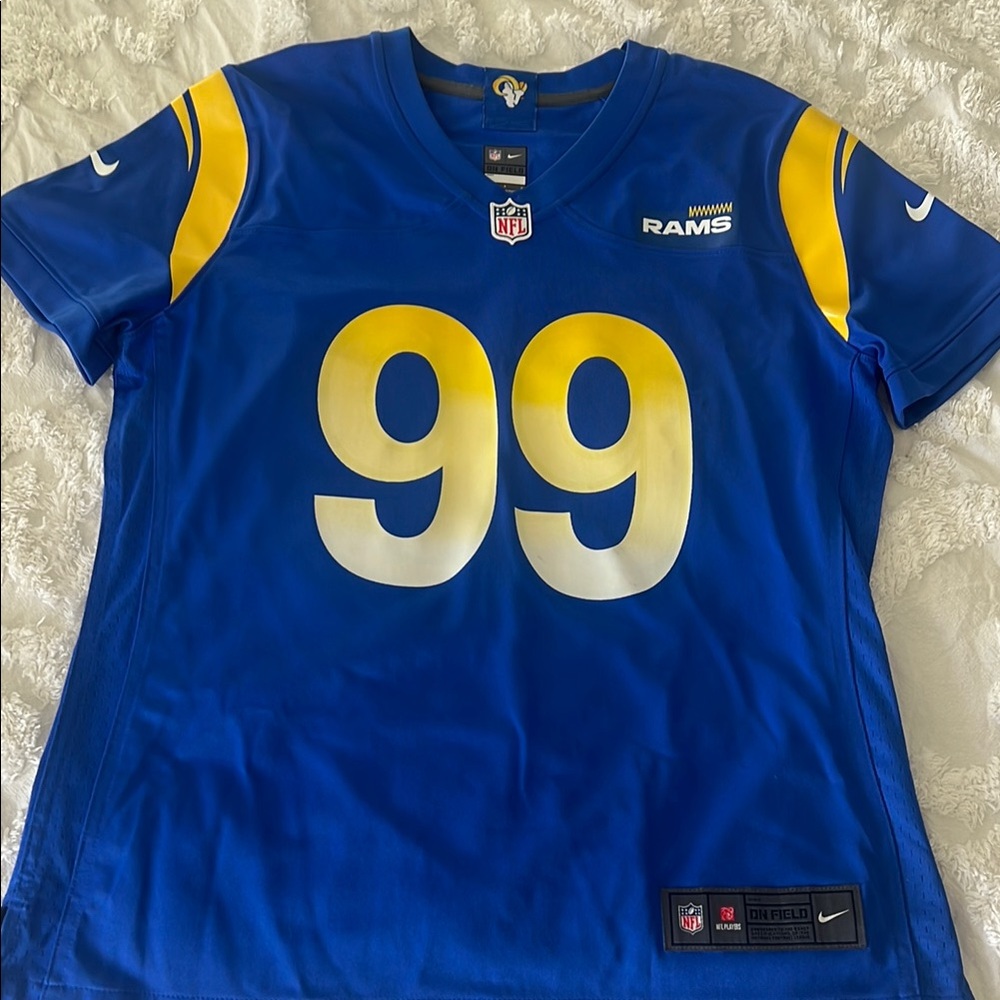Aaron Donald Blue and Yellow NFL Rams Jersey